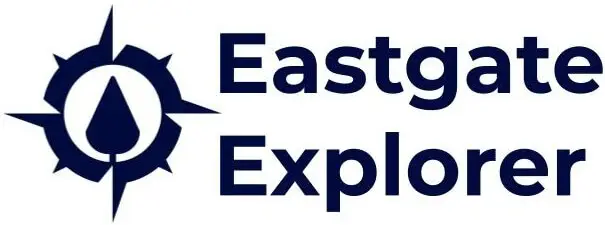 Eastgate Explorer logo with compass design.