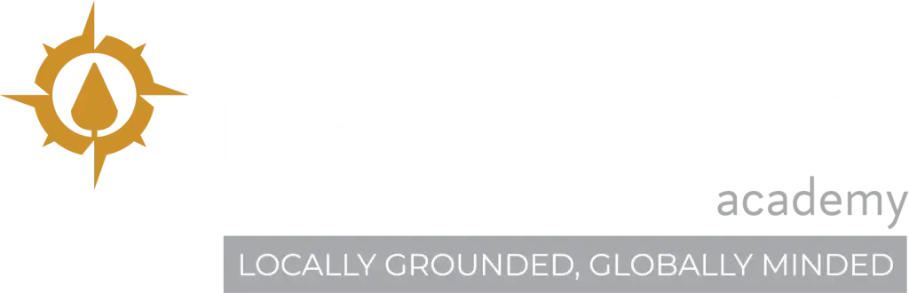 Academy logo with compass and slogan