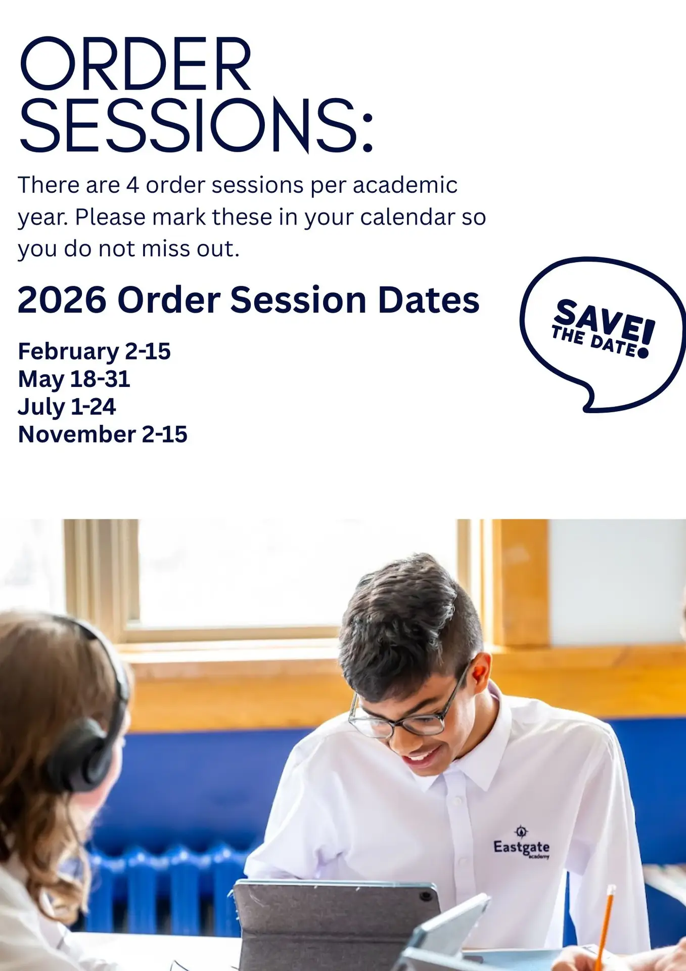 2026 order sessions schedule and dates
